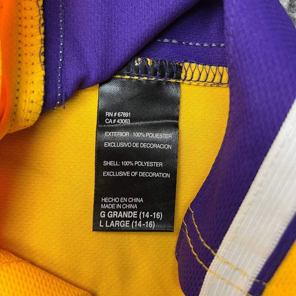 Los Angeles Lakers Nash #2 Jersey Shirt‎ Youth Large 14-16 Adidas Sleeveless New - Picture 7 of 8